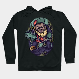 scary wood cutter illustration Hoodie